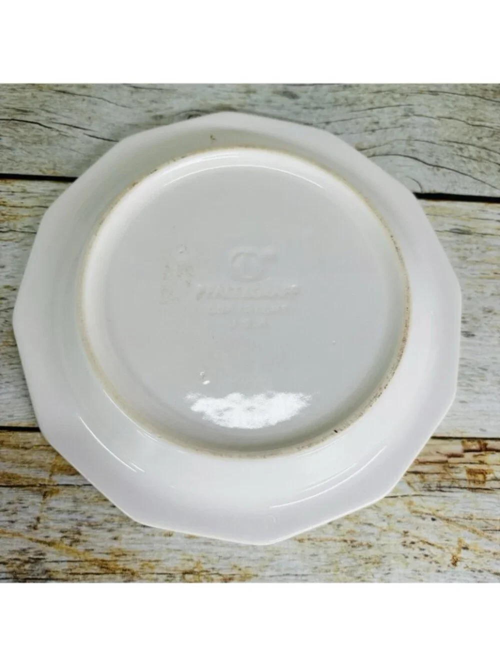 Pfaltzgraff HERITAGE WHITE Multisided Castle Mark Stoneware Salad Plates Set 6